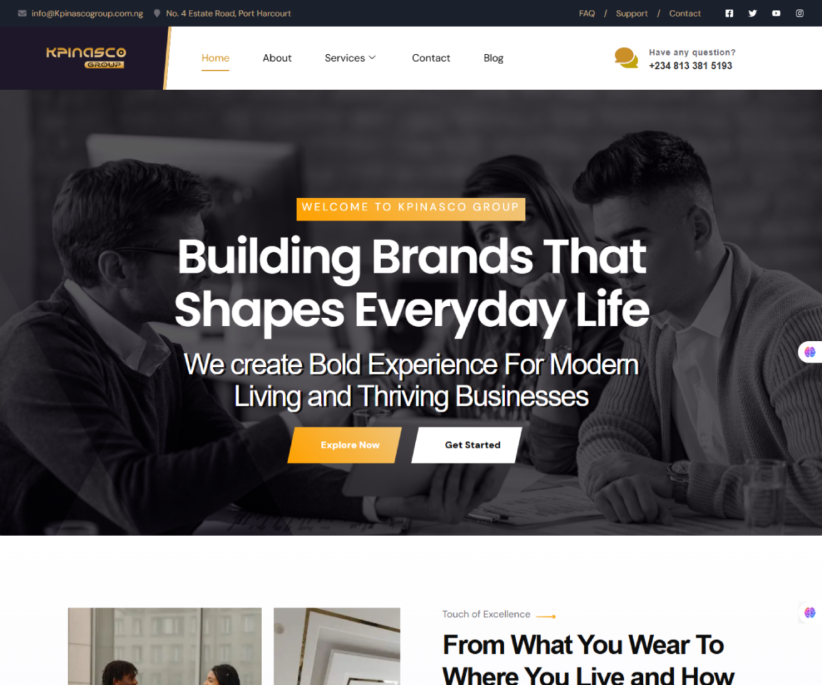 Kpinascogroup Website - develop by Dutus Digital