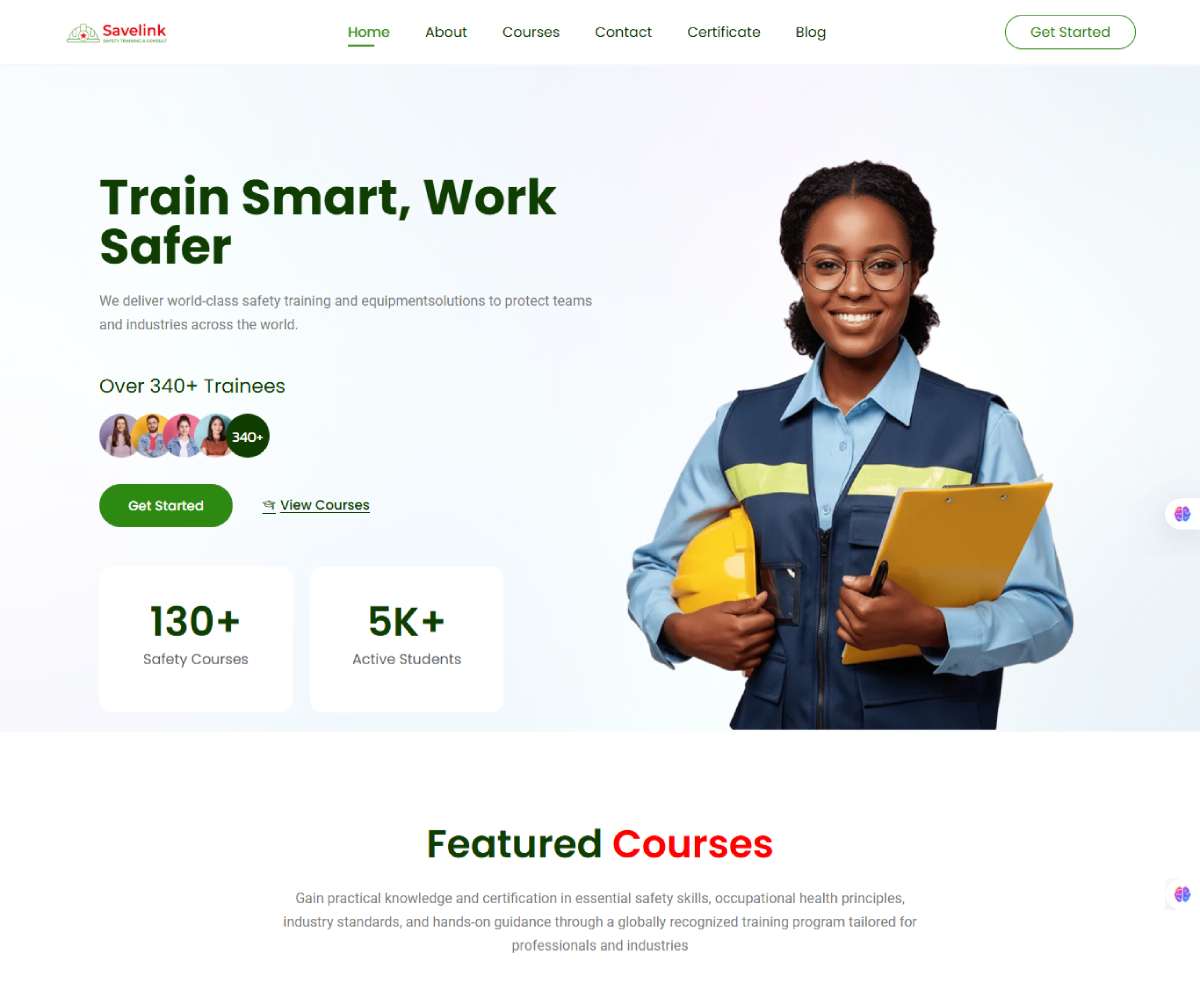 Savelink Safety Group -Website